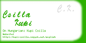 csilla kupi business card